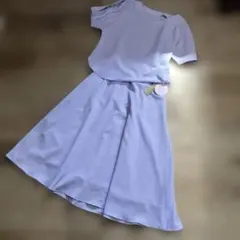 オンワード自由区　ラベンダー色スカートセットアップ　大きいサイズ44