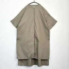 koe オリーブ色 ロングシャツ半袖