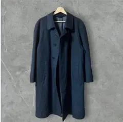 極美品★メンズ カシミヤ100ステンカラーコート 比翼 黒 M オフィス モード