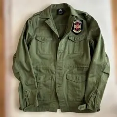 adidas カーキ綿ジャケット Mサイズ