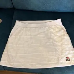 FILA ホワイト ストライプ スカート L