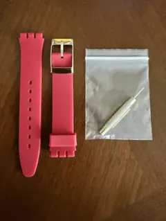 Swatch用 ラバーベルト レッド 交換用工具付き