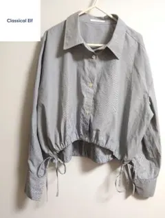 Classical Elf クラシカルエルフ クロップド リボンシャツ L