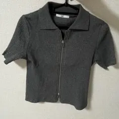 ★SLY★ FRONT ZIP CUT RIB トップス