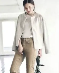 UNIQLO ユニクロ スムースヤーンフリースノーカラージャケット