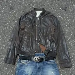 00s【archive】Coated Riders Jacket y2k 日本製