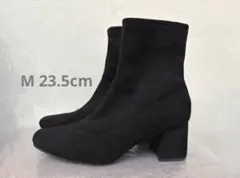 ★値下げ中【GU】ウルトラストレッチヒールブーツ 黒 スウェード M23.5cm