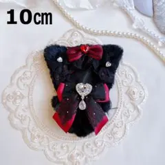 10㎝　ぬい服　黒猫　赤　19