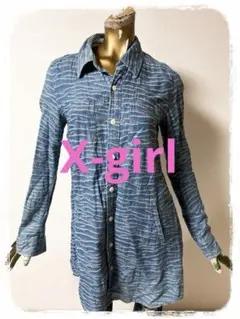 ☘️T20258☘️X-girl デザイン デニムシャツ 2