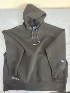 Champion ブラック フード付きパーカーM
