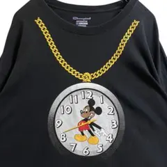 Championチャンピオン プリント ロンT ミッキー パロ 420 古着XL