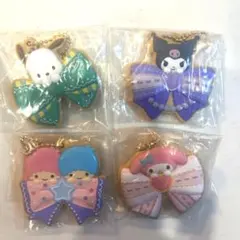 미사용 クッキーチャームコット2 ポチャッコ 쿠로미 キキララ マイメロ