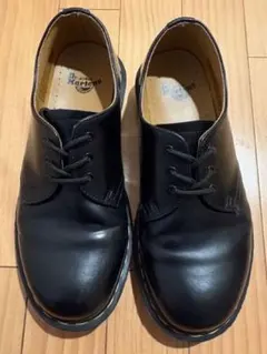 Dr. Martens ブラックレザー ドレスシューズ グリーンステッチ - メルカリ