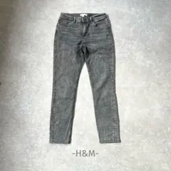 H&M/スキニーデニムパンツ/38/グレー/ストレッチ/美脚シルエット