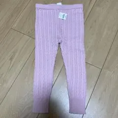 ピンク ケーブル編み レギンス 90cm 18-24ヶ月
