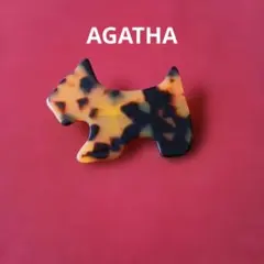 AGATHA ブローチ　テリア　鼈甲風　犬のサムネイル