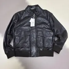 新品未使用 ZARA 本革　リラックスフィットレザーブルゾン ライダースのサムネイル