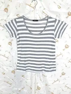 COMME CA ISM 半袖ストライプシャツ