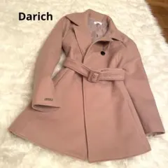 【美品】ダーリッチ　ダブルブレスト　スタンドカラーコート　ピンク