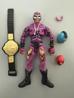 WWE 紫色フィギュア チャンピオンベルト付き。レイミステリオ