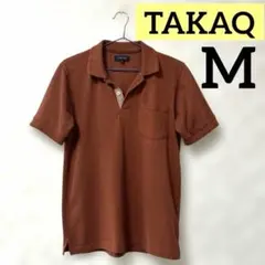 タカキュー　半袖　ポロシャツ オレンジ　ブラウン　M ゴルフ　メンズ　無地のサムネイル