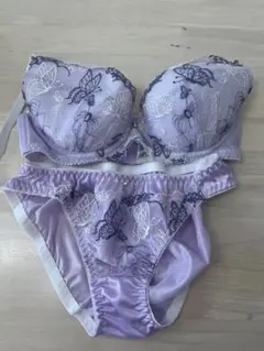 花柄刺繍ブラジャーショーツセットM/D70