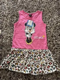 ミニーマウス ヒョウ柄 ノースリーブワンピース