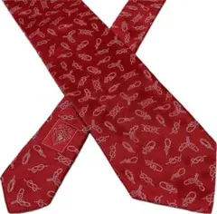 美品★グッチシルクジャカード織ネクタイ★マリンロープノット★レッド