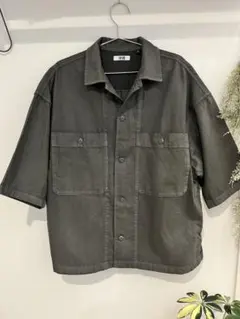 【中古】UNIQLO U オーバーサイズ ワークシャツ Sサイズ