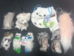 しっぽキーホルダー ぶるぶる　おこじょストラップ　　 シマエナガ巾着　他９点