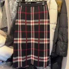 リランドチュール　ニットチェック柄スカート