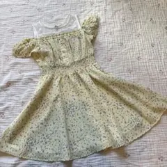 チュール肩見せフラワーワンピース 130