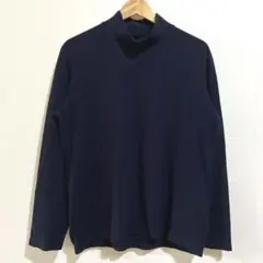 UNIQLO ユニクロ ヒートテック フリース モックネック Tシャツ L 紺