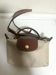 ロンシャン　ミニポーチ　ショルダーバッグ　プリアージュ　XS ベージュ