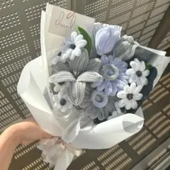 モールフラワー チャイラテ shop 枯れないお花 グレーブルー　韓国花束