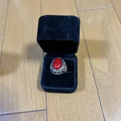（値下げしました）赤い石のシルバーリング