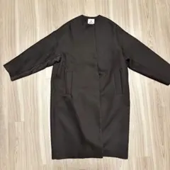 nano universe二重織りノーカラーシングルコート （チャコール/36）