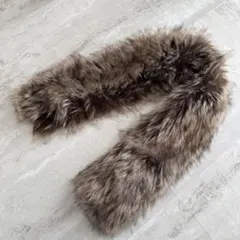 美品 ブラウン ファー マフラー クリップ式　成人式　結婚式　パーティ　二次会