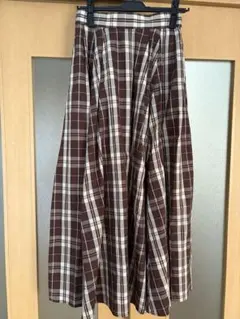 niko and...(ニコアンド)チェックロングフレアスカート・M