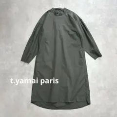 t.yamai paris スタンドカラー　ロングワンピース 長袖　チェック　柄のサムネイル