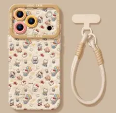 キャラクター柄 iPhoneケース ストラップ付き