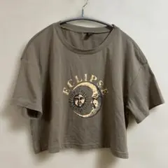 SHEIN ECLIPSE ブラウン　クロップドTシャツ M 美品　カジュアル