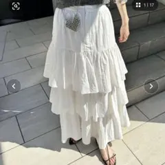 mystic ティアードスカート オフホワイト