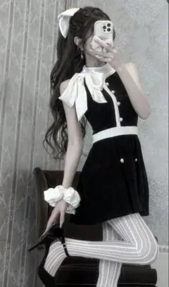 新品未開封 BELEAR MIMI アメスリツイードミニワンピース BLACK