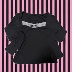 リボン レースカットソー ダークコア ダークコケット