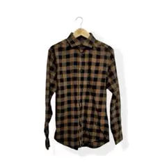 H&M h&m エイチアンドエム チェック柄 コットン シャツ ブラウン XS