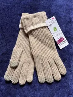 R-75スマホ対応　リサイクルポリエステル 混ニットリプ手袋 ライトブラウン