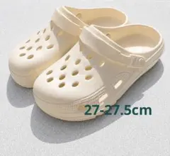 新品 サボサンダル　ベージュ　27-27.5cm 厚底サンダル