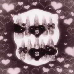 ♡現品♡ 地雷 量産型 平成女児 ネイルチップ ロング 黒白