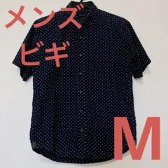 Men's Bigi ドット柄 半袖シャツ ネイビー　メンズビギ シャツ メンズのサムネイル